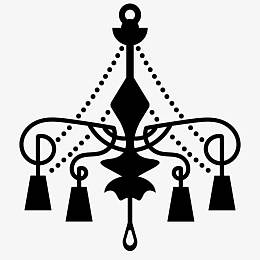 矢量灯饰吊灯aipngpng手绘黑色复古欧式吊灯aipng手绘吊灯黑色剪影png