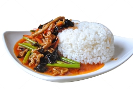 鱼香肉丝盖饭