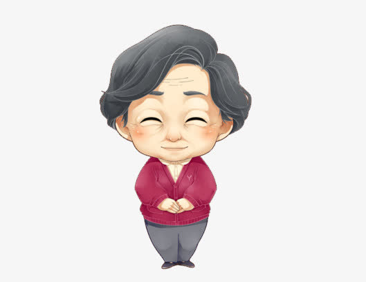 卡通手绘老奶奶