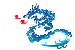 手绘衍纸感龙图案