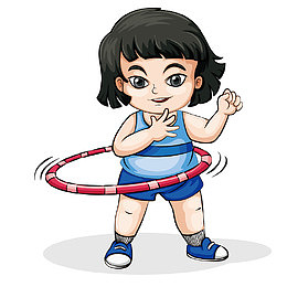 转呼拉圈女l孩矢量