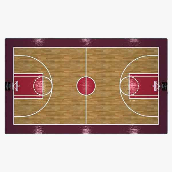 红色边条篮球场地素材免费下载_觅元素