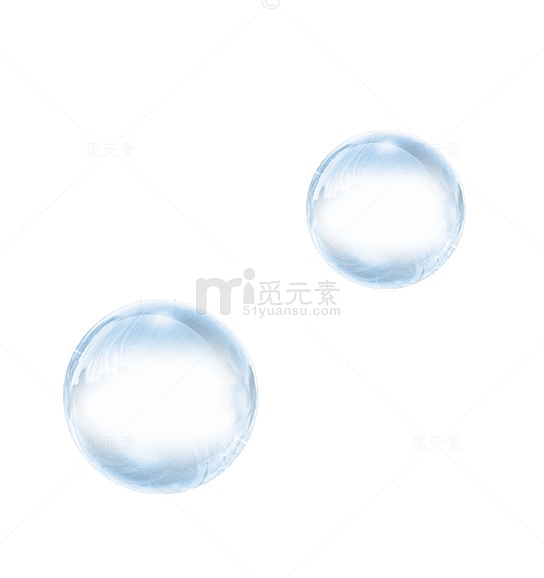 蓝色水珠水泡效果元素