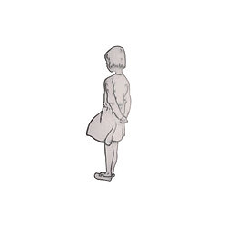 短发女孩背影