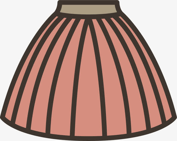 红色半身百褶裙图标