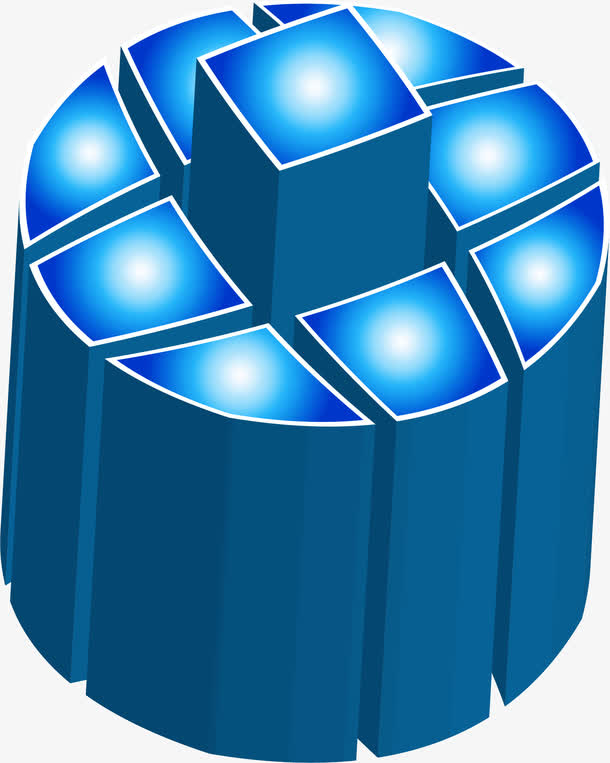 矢量手绘蓝色发光柱