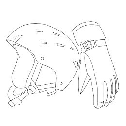 滑雪配件线条图