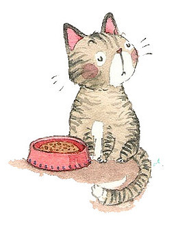 手绘水彩猫咪