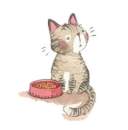矢量挑食的猫