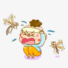 卡通宝宝被蚊子叮哭闹