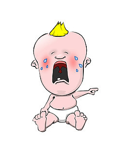 卡通哭闹的宝宝