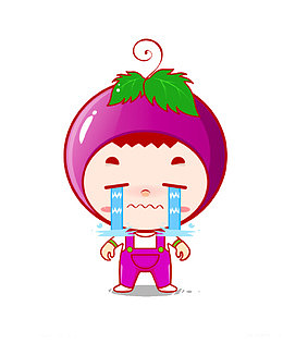 一个穿着茄子服装的小男孩