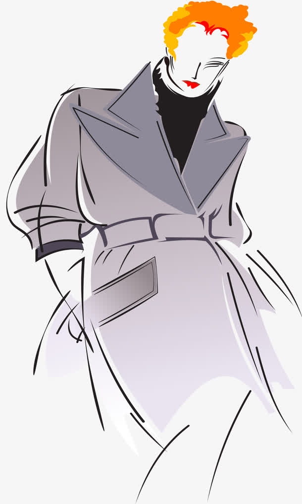 现代潮流美女模特服饰矢量免抠素材免费下载_觅元素51yuansu.com