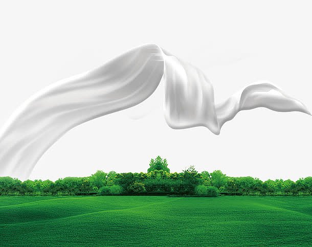 牛奶丝带绿色草坪草地
