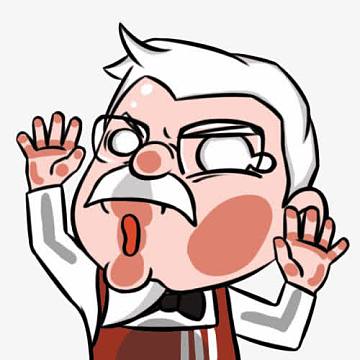 卡通肯德基标志老爷爷贴玻璃