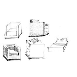 线条手绘家具