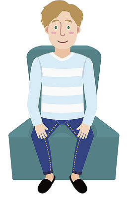 坐在沙发上的人