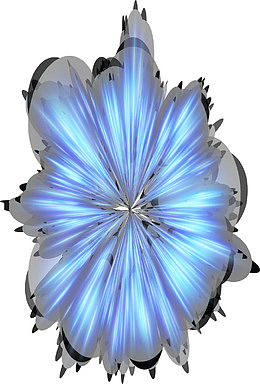 蓝色爆炸光芒光线