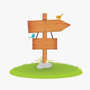 手绘分岔路口指示牌带小鸟矢量(3335x3335)png卡通分叉路口指向牌矢量