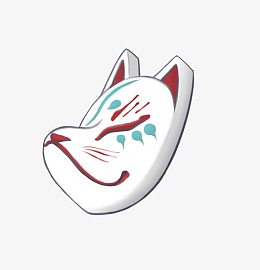 黑白双色日式狐狸面具