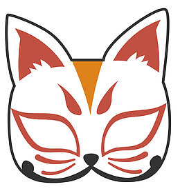 手绘插画风格日式狐狸面具