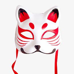 白底日式狐狸面具祭祀素材免费下载_觅元素