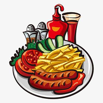 卡通菜肴(650x650)png丰盛早餐套餐免抠素材(1200x1200)png吃西餐