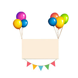 气球装饰卡片矢量素材