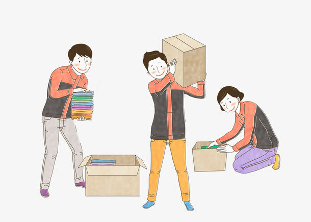 手绘快递搬家