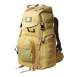 产品实物米色登山包