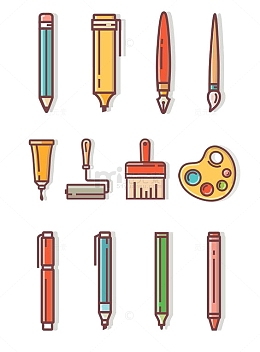 扁平化画笔工具