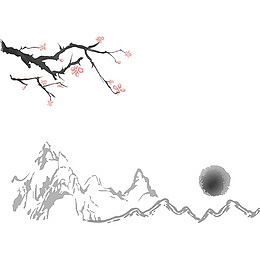 梅花远山