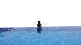 温泉池中瞭望远方