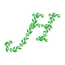 绿色树叶字母H