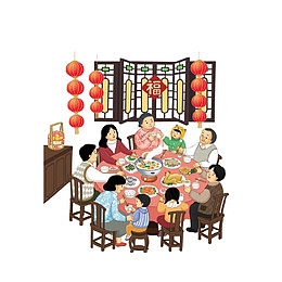 热闹的一家团聚