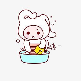 用洗衣机洗衣服的女孩