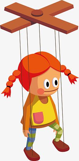 卡通女孩木偶矢量