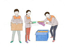 手绘搬家整理家务