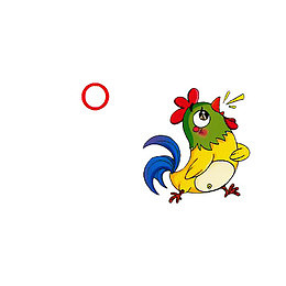 卡通公鸡元音插图