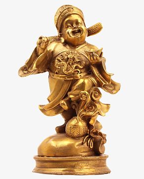 金色拿着元宝的财神爷