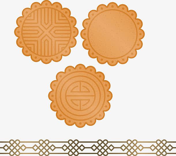 月饼和中国风装饰条纹