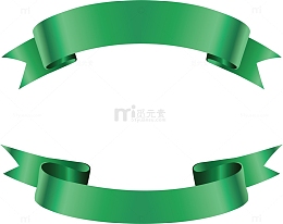 绿色缎带标题框