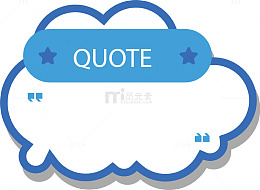 蓝色边框云朵引用框