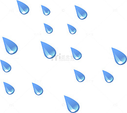 手绘蓝色雨滴