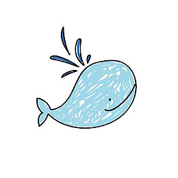 手绘涂鸦鲸鱼