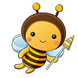 手绘卡通小蜜蜂矢量图