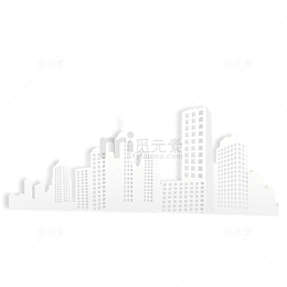 白色城市高楼剪影