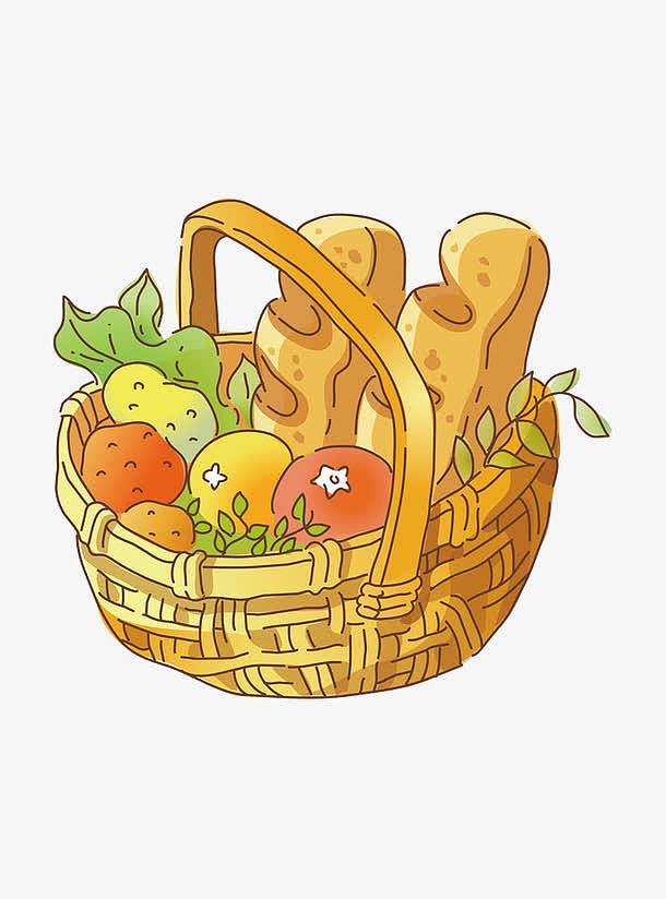 卡通一篮子蔬菜