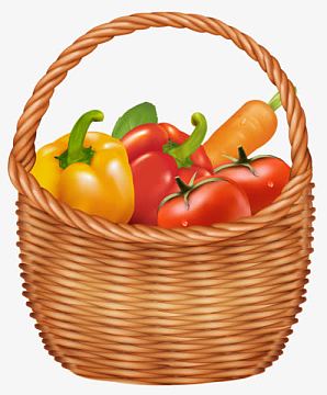 卡通菜篮子蔬菜png手绘菜篮子png蔬菜水果png装满菜的篮子png水果食物