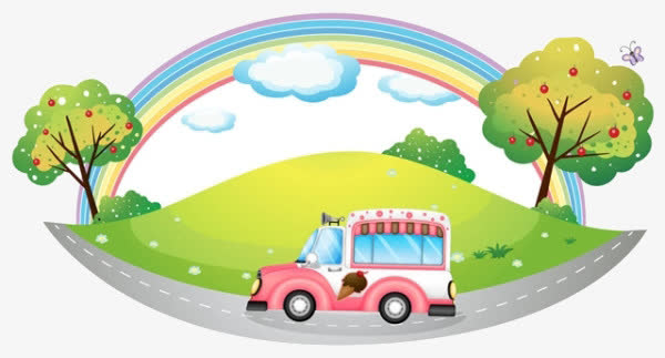 卡通公路彩虹